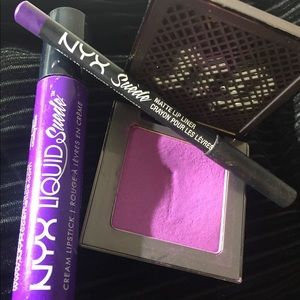 Urban decay blush , NYX lip cream and lip pencil